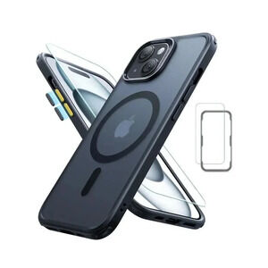 ESR Translucent Black Matte Case for‎ iPhone 15 Case Screen & Lens Protectors